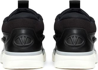 Valentino Garavani Mens Runboot Vlogo Sneakers Black Leather Rubber Sole