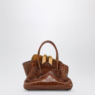 The Attico La Passeggiata Mini shaded brown crocodile-print leather bag