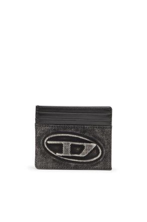 Diesel Card holder in washed cotton and leather - Card cases - Unisex - Grey