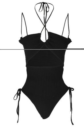 Andreadamo Ribbed Bodysuit With Halter Neck Design