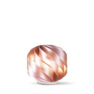 Linea Zero Lampada Da Tavolo Globe 1 Luce Polilux Rosa Metallico Con Base D25 Made In Italy