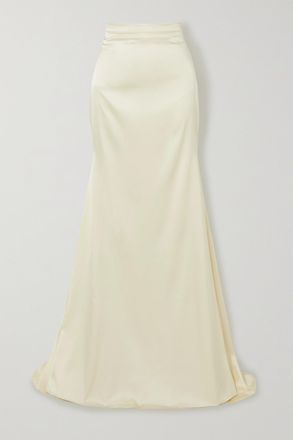 Miss Sohee Gonna Maxi In Raso Di Seta - Avorio