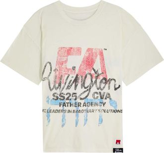 RRR123 Leaders Printed Cotton T-shirt - White - S