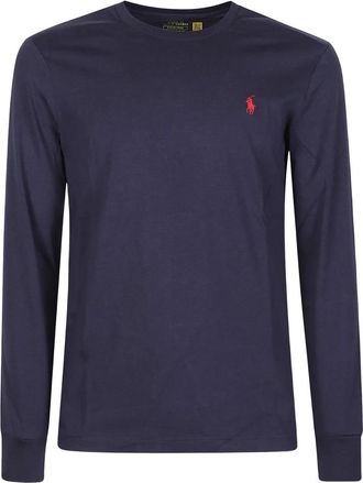 Polo Ralph Lauren Jersey Long-Sleeve T-Shirt - Heren - Longsleeves - Blauw - L - Katoen - Tops