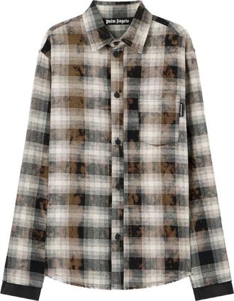 Palm Angels Check-pattern Frayed Shirt