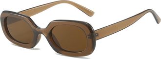 Generic Small Frame Vacation Women Sunglasses Outdoor Commuter Men Sports Sun Glasses(Brown)