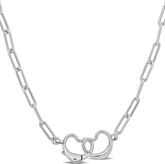 Delmar Open Heart Paperclip Link Necklace in Silver at Nordstrom Rack