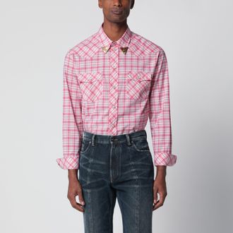 Versace Slim-fit cotton poplin check shirt