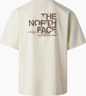 The North Face Mens The North Face Mens T Shirts Mountain Sketch Print Short Sleeve Crew Neck Tee - White - Size: 42