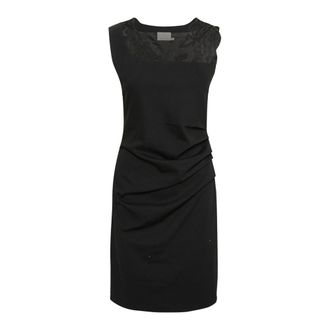 Kaffe Abito Nero Profondo Vivi con Dettagli in Pizzo - - Dresses - Donna - Nero - L