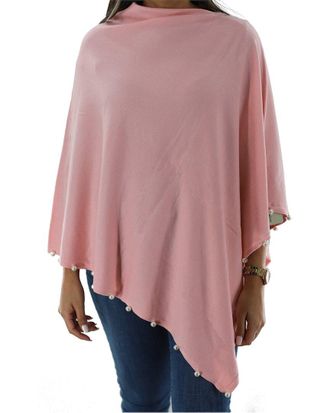 La Fiorentina Pearl Trim Detail Poncho