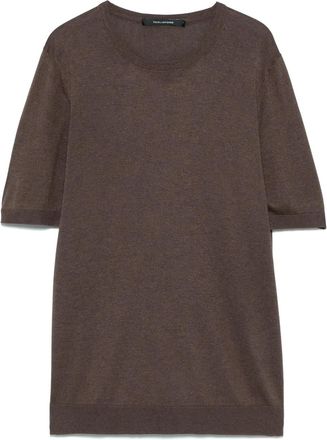 Tagliatore T-shirt in seta - Marrone