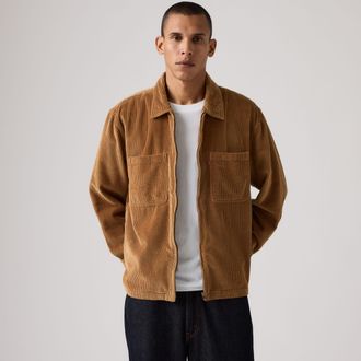 Levi's Ports Boxy Zip Up Overshirt - Mens - XL - Brown