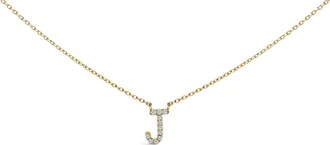 House of Brilliance 10K Gold Diamond Accent A-Z Block Initial Pendant Necklace