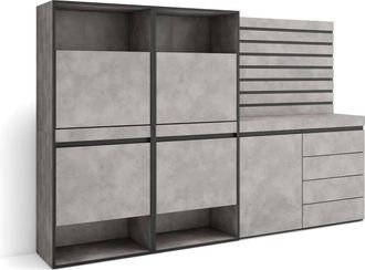 Skraut Home Zapatero efecto madera cemento 227x35x145cm