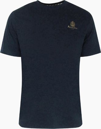 Aquascutum Mens Aquascutum Active Small Logo Navy Blue T-Shirt - Black - Size: 42