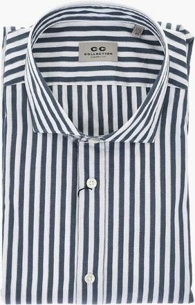 Corneliani Awning-Striped Shirt with French Collar size 45