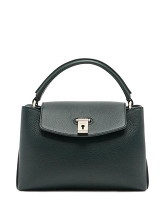 Bally small Lock Me grained leather tote bag - women - Calf Leather/Fabric - One Size - Green