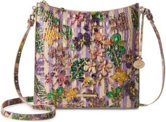 Brahmin Katie Croc Embossed Leather Crossbody Bag in Pinstripe Petals at Nordstrom