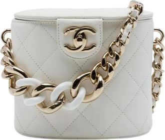 Chanel Pre-owned Vanity Case - Dames - Vintage Mini Tas - Wit - ONE Size - Leer - Vintage