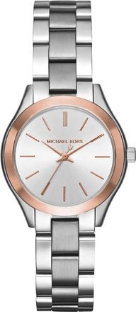 Michael Kors Womens MK3514 Mini Slim Runway 34mm Ladies Watch - Silver Stainless Steel - One Size