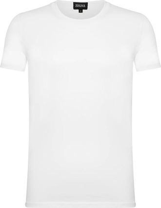 Ermenegildo Zegna Tops, Heren, Wit, L, T-shirt met korte mouwen en ronde hals