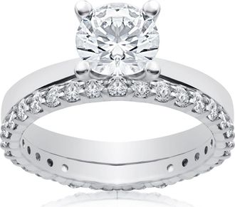 Pompeii3 1 3/4 ct Lab Created Eco Freindly Diamond Engagement Ring & Matching Eternity