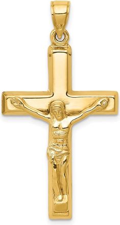 Diamond2Deal 14k Yellow Gold Polished Crucifix Pendant
