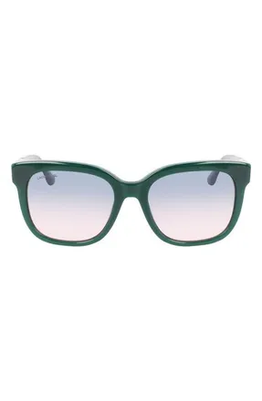 Lacoste 55mm Gradient Rectangular Sunglasses in Opalin Green at Nordstrom