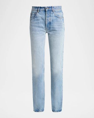 Saint Laurent Mid-Rise Relaxed Straight-Leg Jeans