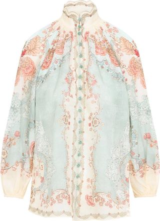 Zimmermann Green Daylight Ramie Blouse-Donna