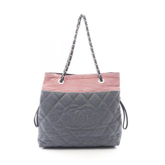 Chanel Multi-Color Navy Red Color Denim Canvas Handbag Tote Bag (Pre-Owned)