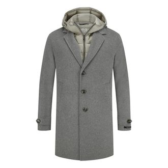 Milestone Heren, Mantels, Grijs, Maat: 3XL Wol