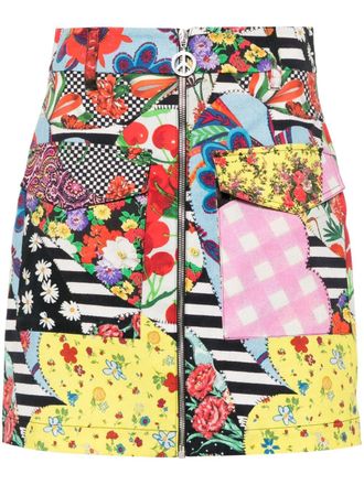 Moschino Mini-rok met grafische print - Zwart
