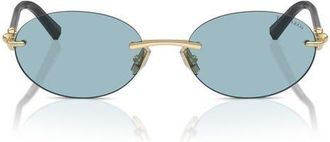 Tiffany & Co. 56mm Oval Sunglasses in Pale Gold at Nordstrom