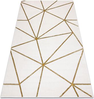RugsX Rugsx - Alfombra Emerald Exclusivo 1013 Glamour, Elegante Geom&eacute;trico Crema / Oro Beige 120x170 Cm