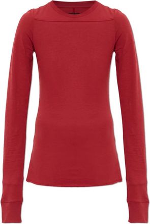 Rick Owens Girder Long Sleeve Tee - Dames - Longsleeves - Rood - S - Katoen - Tops