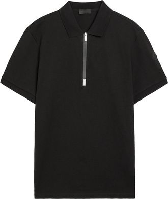 Moncler Half-zip Piqu&eacute; Cotton Shirt - Black - XL