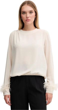 Gaud&igrave; Blouse - Dames - Blouses & Shirts - Beige - Maat: XL Leer