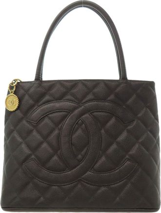 Chanel Black Leather Tote Bag (Pre-Owned)