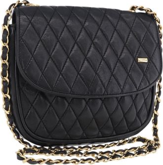 Bally Vintage Chain Quilted Leather Leather Shoulder Bag Bag (Pre-Owned)