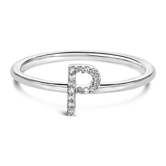House of Brilliance 10K Gold Diamond Accent Initial A-Z Ring