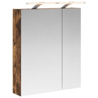 vidaXL Armario Con Espejo De Ba&ntilde;o Roble Ahumado 60 X 14,5 X 70 Cm Vidaxl
