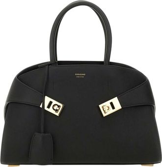Ferragamo Black Hug Medium Satchel