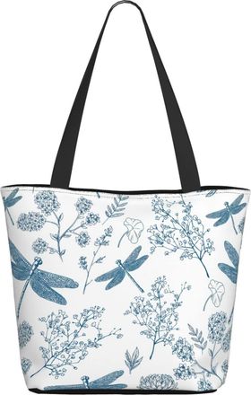 AOOEDM Flowers With Dragonflies Ladies Shopping Bag 13x11x7in.The Perfect ValentineS Day Gift.It Is The Best ValentineS Day Gift For Mom, Daughter, Wife,Etc