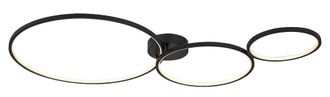 Rabalux Plafoniera Led Moderna Nera 3 Anelli 38w Rabalux Formand
