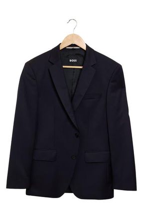 BOSS Solid Wool Sport Coat in Navy at Nordstrom, Size 44 Regular