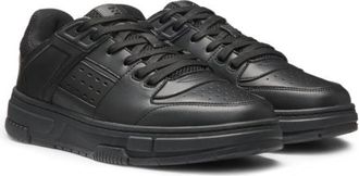 HUGO BOSS Faux-leather trainers with mesh trims