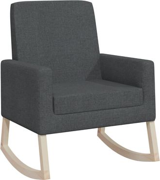vidaXL Silla Mecedora De Tela Gris Oscura Vidaxl