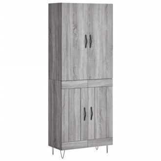 Berkfield Home Highboard Grey Sonoma 69.5x34x180 cm Engineered Wood